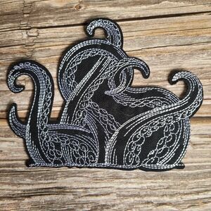 Giant Black Kraken Lovecraft Tentacles Octopus Monster Horror Embroidered Patch